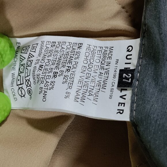 QuickSilver Amphibian Shorts Size 27 Beige Tan 10in Inseam Stretch Beach Board - Picture 6 of 13